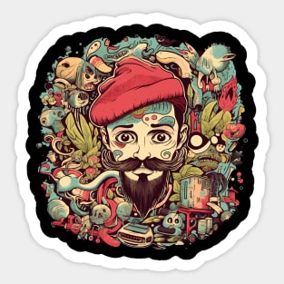 Hipster vintage doodle classic tshirt Sticker